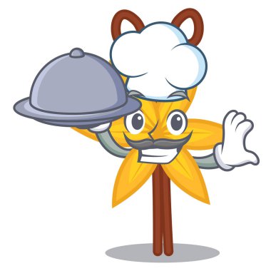 Şef gıda vanilya maskot karikatür tarzı ile