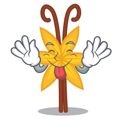 Vanilya maskot karikatür tarzı dil