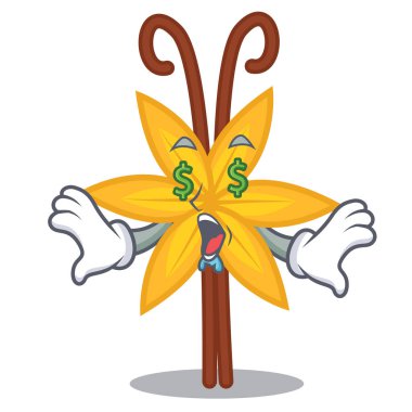 Para göz vanilya maskot karikatür tarzı