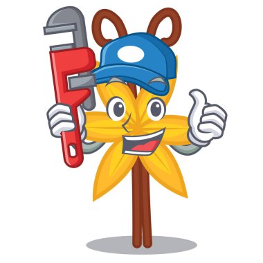 Tesisatçı vanilya maskot karikatür tarzı