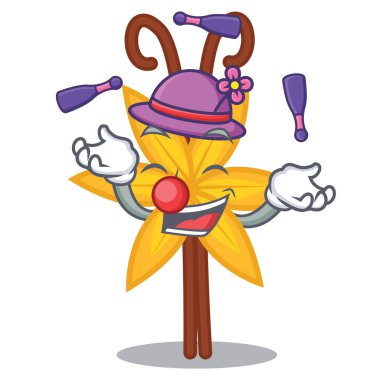 Vanilya maskot karikatür tarzı hokkabazlık