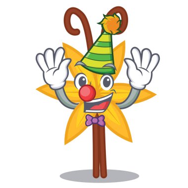 Palyaço vanilya maskot karikatür tarzı