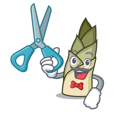 Kuaför bambu sürgün karakter karikatür