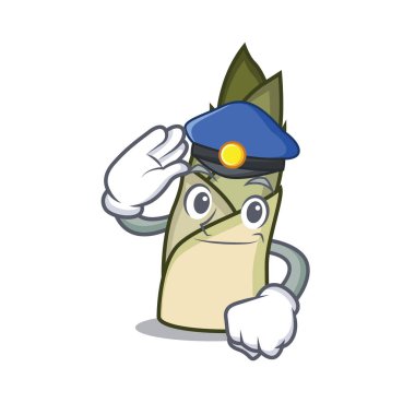 Polis bambu sürgün karakter karikatür