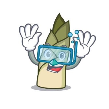 Dalış bambu sürgün karakter karikatür