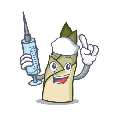 Hemşire bambu sürgün karakter karikatür