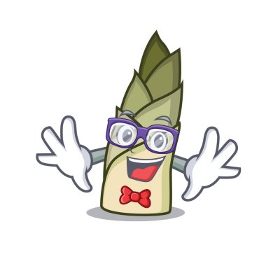 Geek bambu sürgün karakter karikatür