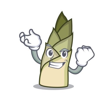 Başarılı bambu sürgün karakter karikatür