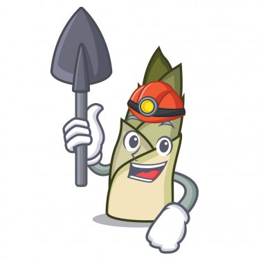 Madenci bambu sürgün maskot çizgi film