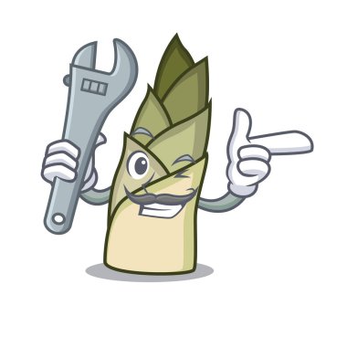 Mekanik bambu sürgün maskot çizgi film