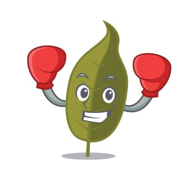 Boks defne yaprağı karakter karikatür