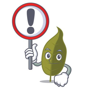 İşareti defne yaprağı karakter karikatür ile