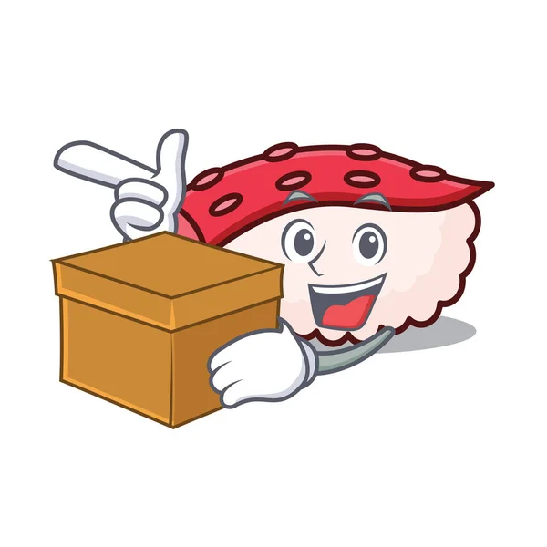 Kotak tako sushi karakter kartun - Stok Vektor
