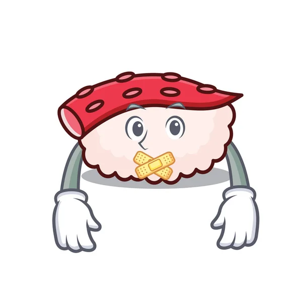 Taco silencioso mascota de sushi de dibujos animados — Vector de stock