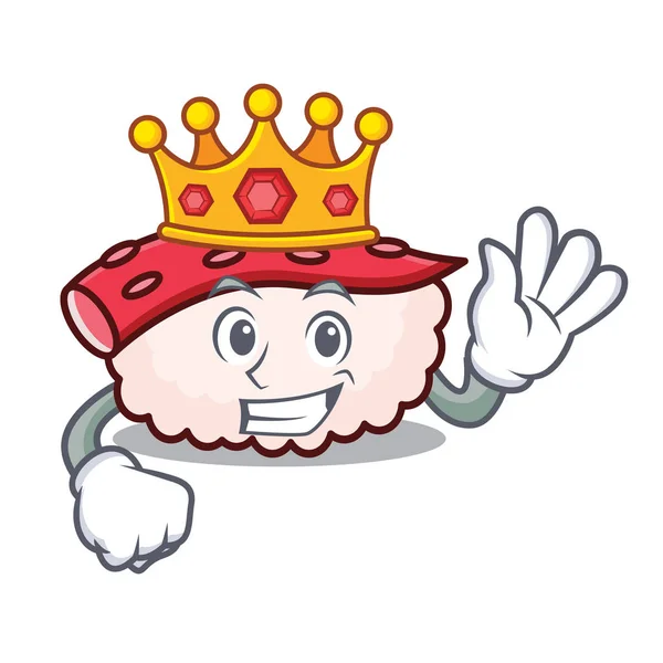 King Tako sushi maskot kartun - Stok Vektor