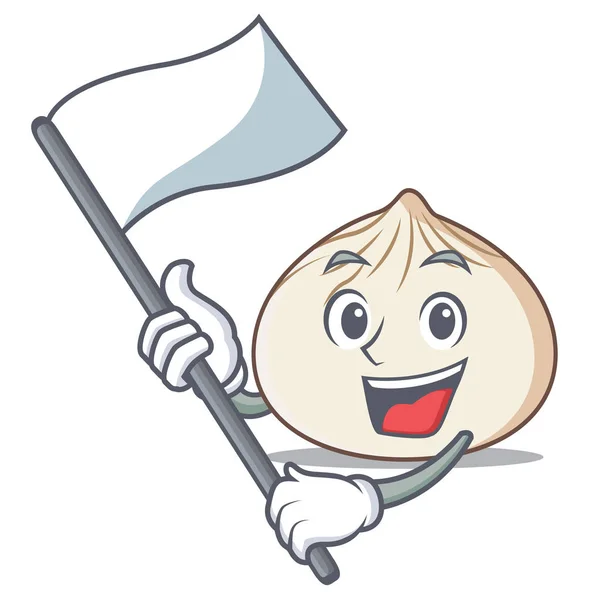 ด้วยธง dimsum mascot การ์ตูนสไตล์ — ภาพเวกเตอร์สต็อก