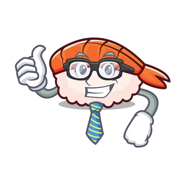 Businessman ebi sushi character cartoon — Stock Vector