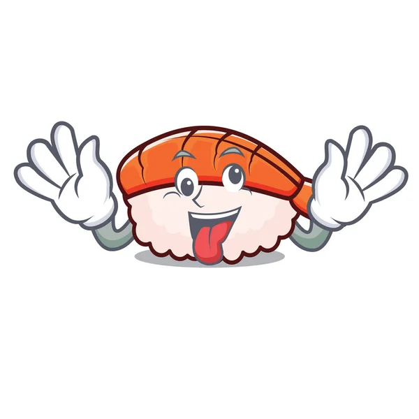 Crazy ebi sushi maskot kartun - Stok Vektor