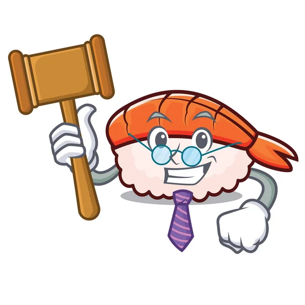 Juez ebi sushi mascota de dibujos animados — Vector de stock