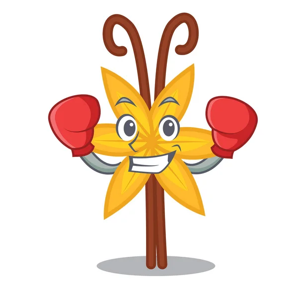 Boxeo personaje de vainilla estilo de dibujos animados — Vector de stock
