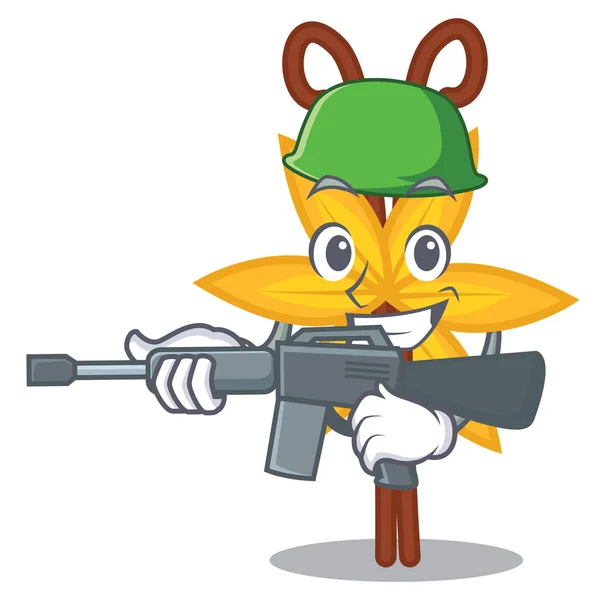 Exército baunilha personagem desenho animado estilo — Vetor de Stock