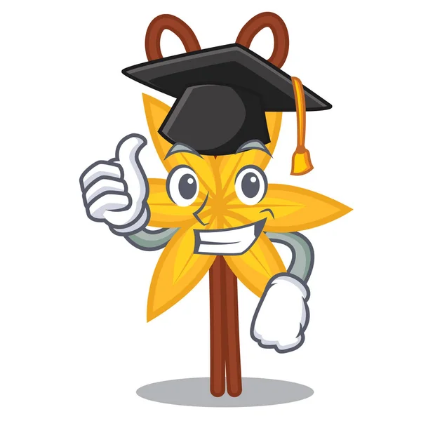 Graduação baunilha personagem desenho animado estilo — Vetor de Stock