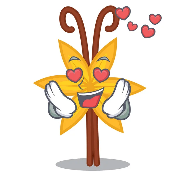 In love vanilla mascot cartoon style — Stock Vector