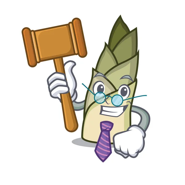 Judge bamboo shoot mascot cartoon — Stock Vector