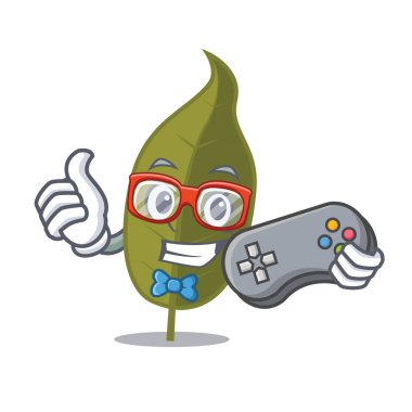 Oyun defne yaprağı maskot çizgi film