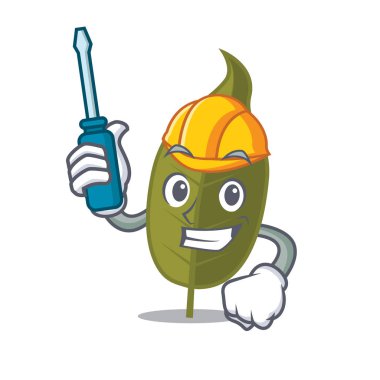 Otomotiv defne yaprağı maskot çizgi film