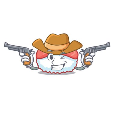 Kovboy suşi somon karakter karikatür