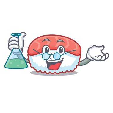 Profesör suşi somon karakter karikatür