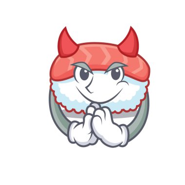 Şeytan suşi somon maskot çizgi film