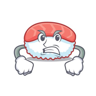 Kızgın suşi somon maskot çizgi film