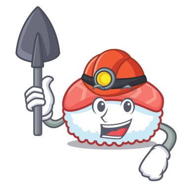 Madenci suşi somon maskot çizgi film