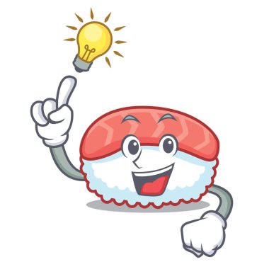 Bir fikir suşi somon maskot çizgi film var