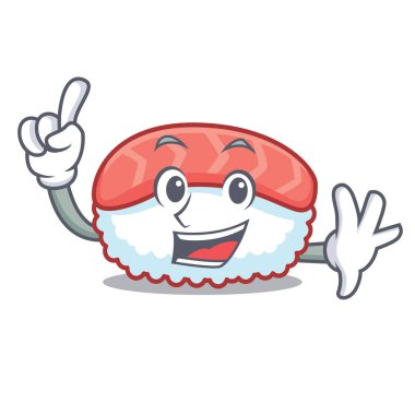 Parmak suşi somon maskot çizgi film