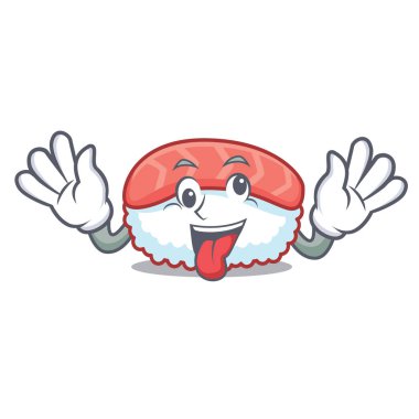 Deli suşi somon maskot çizgi film