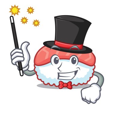 Sihirbaz suşi somon maskot çizgi film