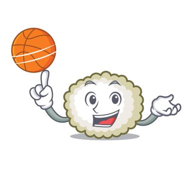 Basketbol pamuk topu karakter karikatür ile