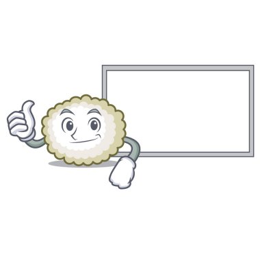 Başparmak yukarıya kurulu pamuk topu karakter karikatür ile