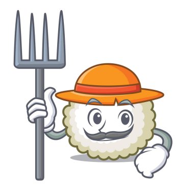 Çiftçi pamuk topu karakter karikatür