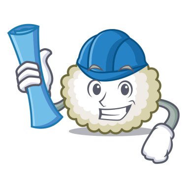 Mimar pamuk topu karakter karikatür