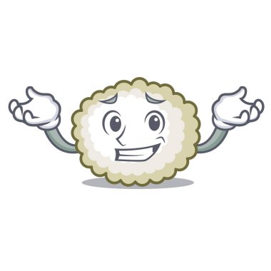 Sırıtan pamuk topu karakter karikatür