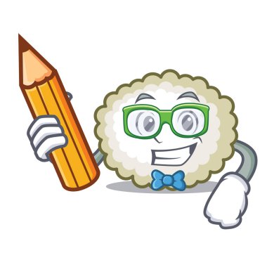 Öğrenci pamuk topu karakter karikatür