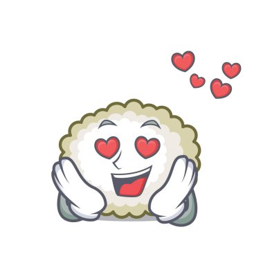 Aşk pamuk topu maskot karikatür