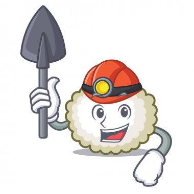 Madenci pamuk topu maskot çizgi film