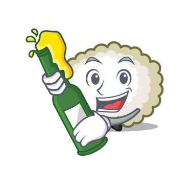 Bira pamuk topu maskot karikatür ile