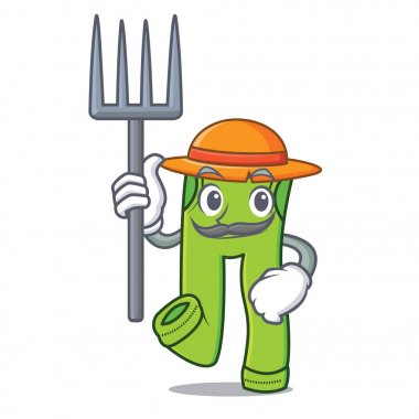 Çiftçi karakter karikatür tarzı pantolon