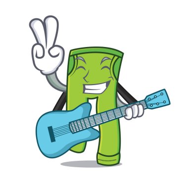 Gitar pantolon karakter karikatür tarzı ile
